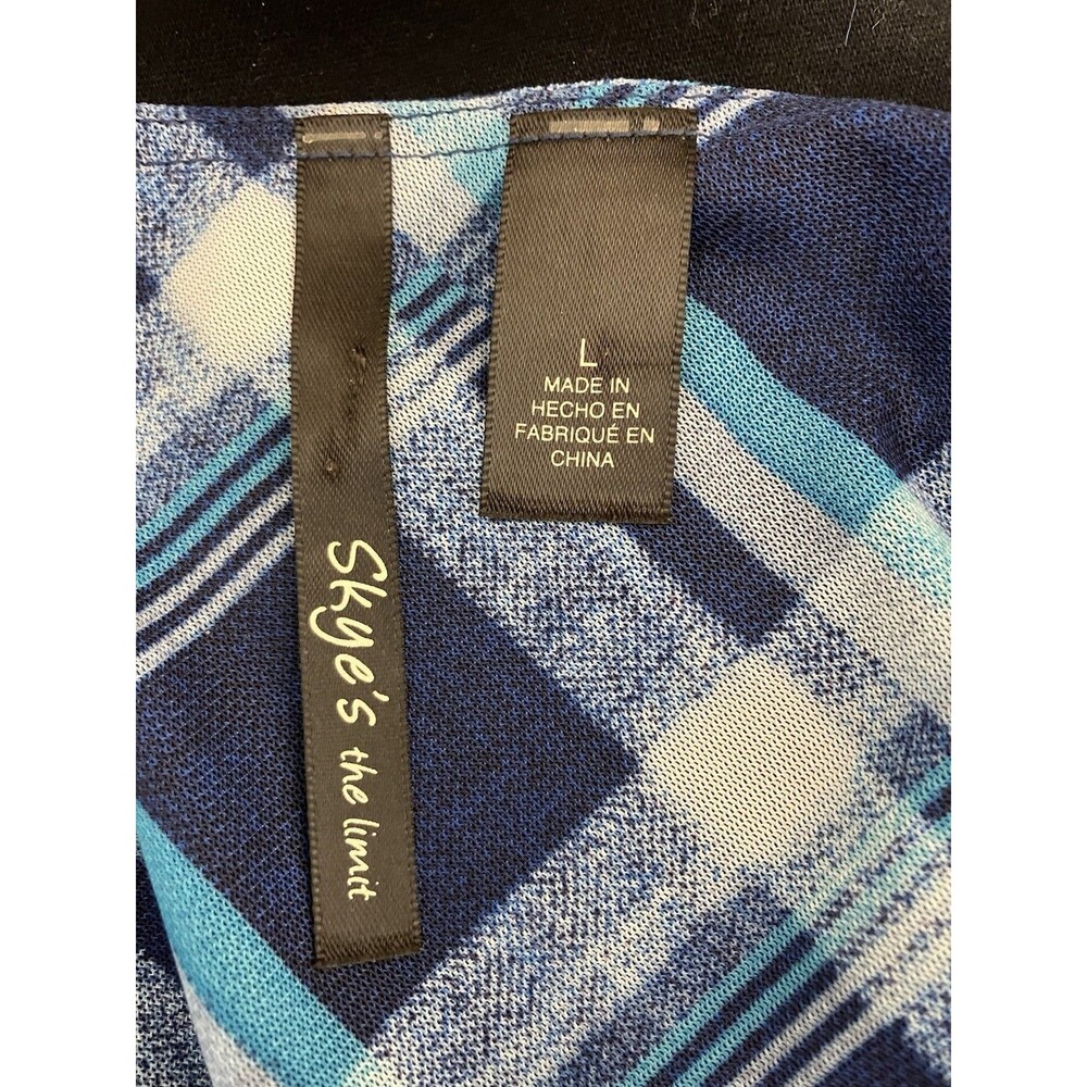 NWT Skyes The Limit Blue Checkered Layered Dress Size L - Picture 2 of 8